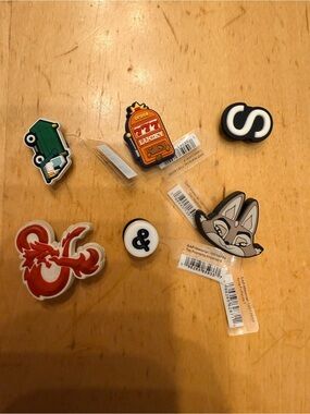 CROCS Jibbitz Charms Set - Red, Green, Orange, Black, White, Gray